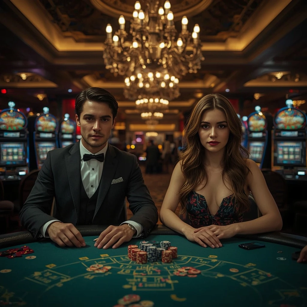 Deux joueurs de poker dans un CASINO NIGHT